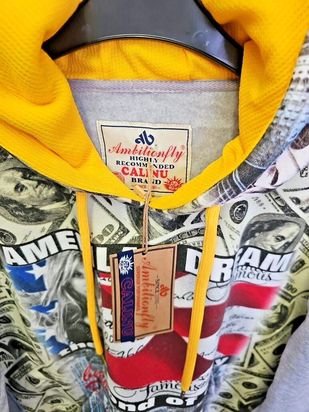 EK 1542 Ambitionfly Herren Kapuzenpullover XXL mit gelber Kapuze5