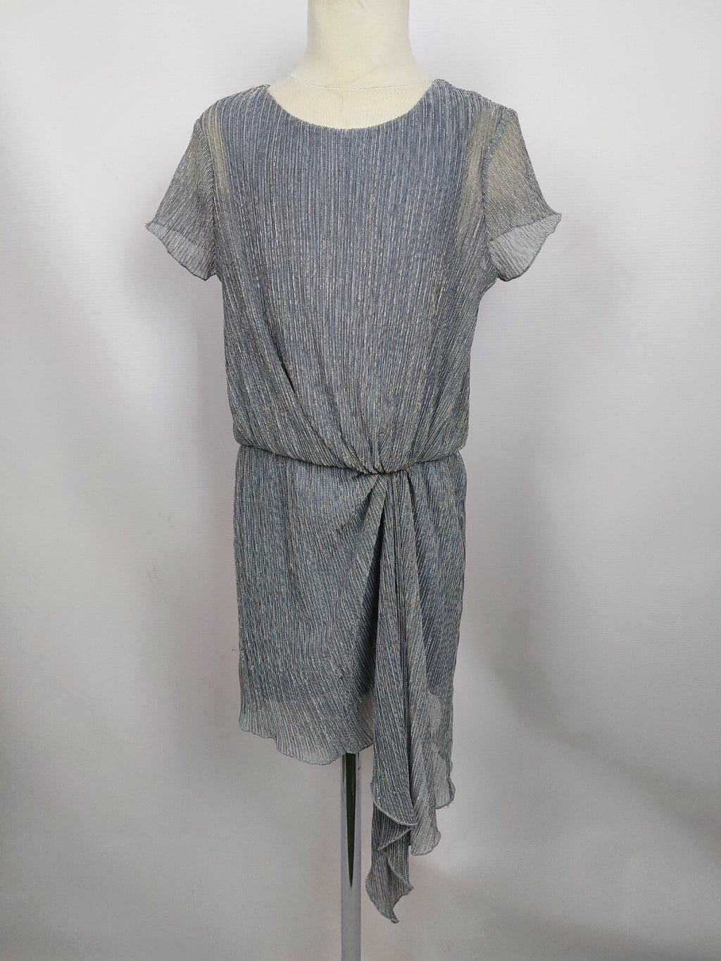 EK4362 Mädchen Kleid von Sisley, grau-Silber, Gr.135/140 nach Größentabelle0