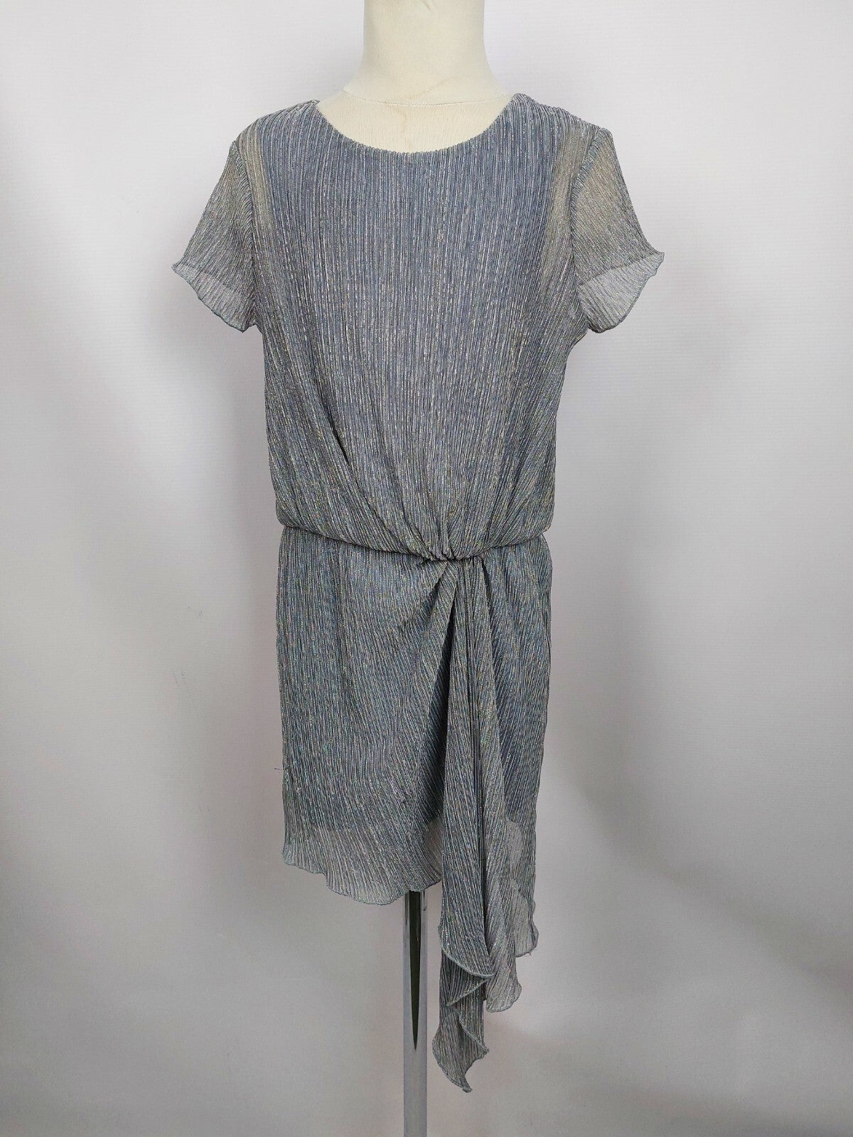 EK4362 Mädchen Kleid von Sisley, grau-Silber, Gr.135/140 nach Größentabelle0