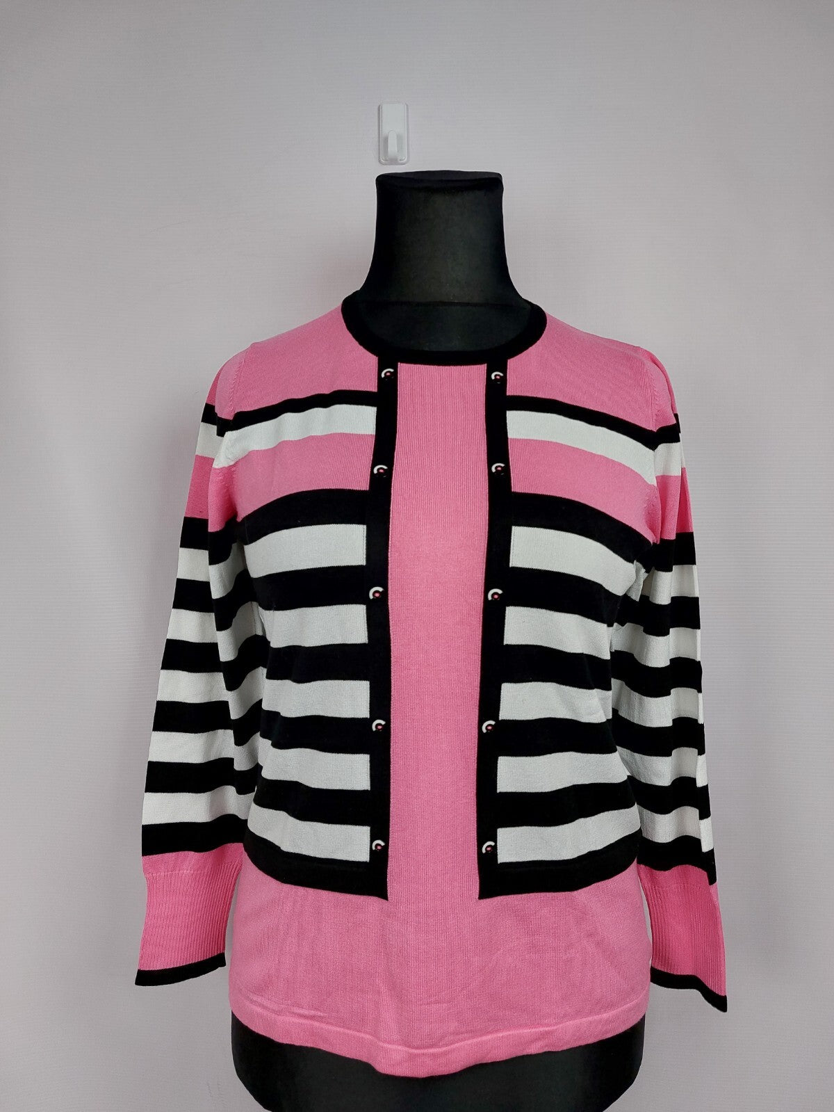 EK4608 Damen Pullover von Rabe, rosa/schwarz/weiß, Gr. 400