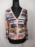 EK5272 Damen Strickjacke von Golle Haug, lila-orange, Gr.400