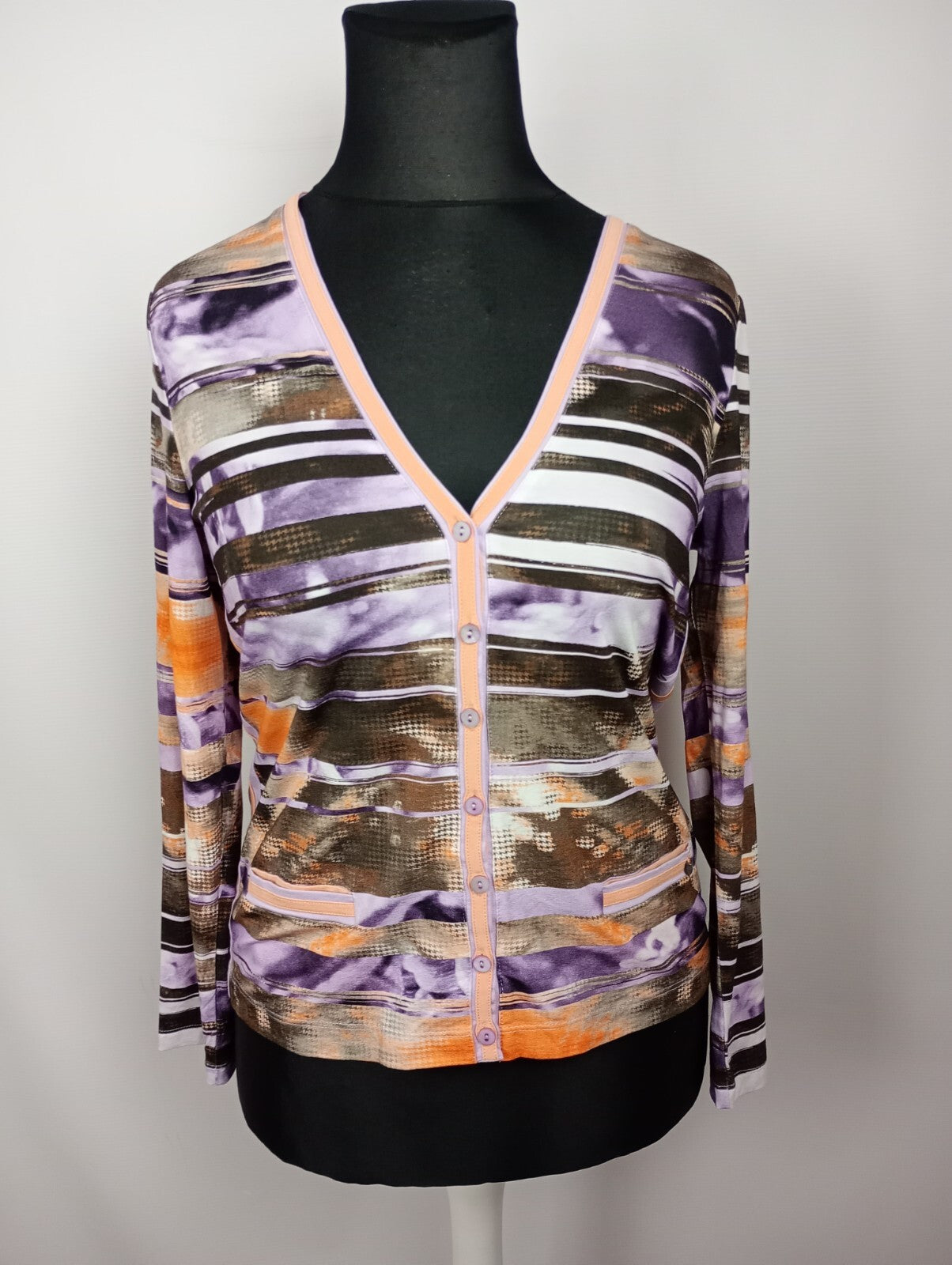 EK5272 Damen Strickjacke von Golle Haug, lila-orange, Gr.400