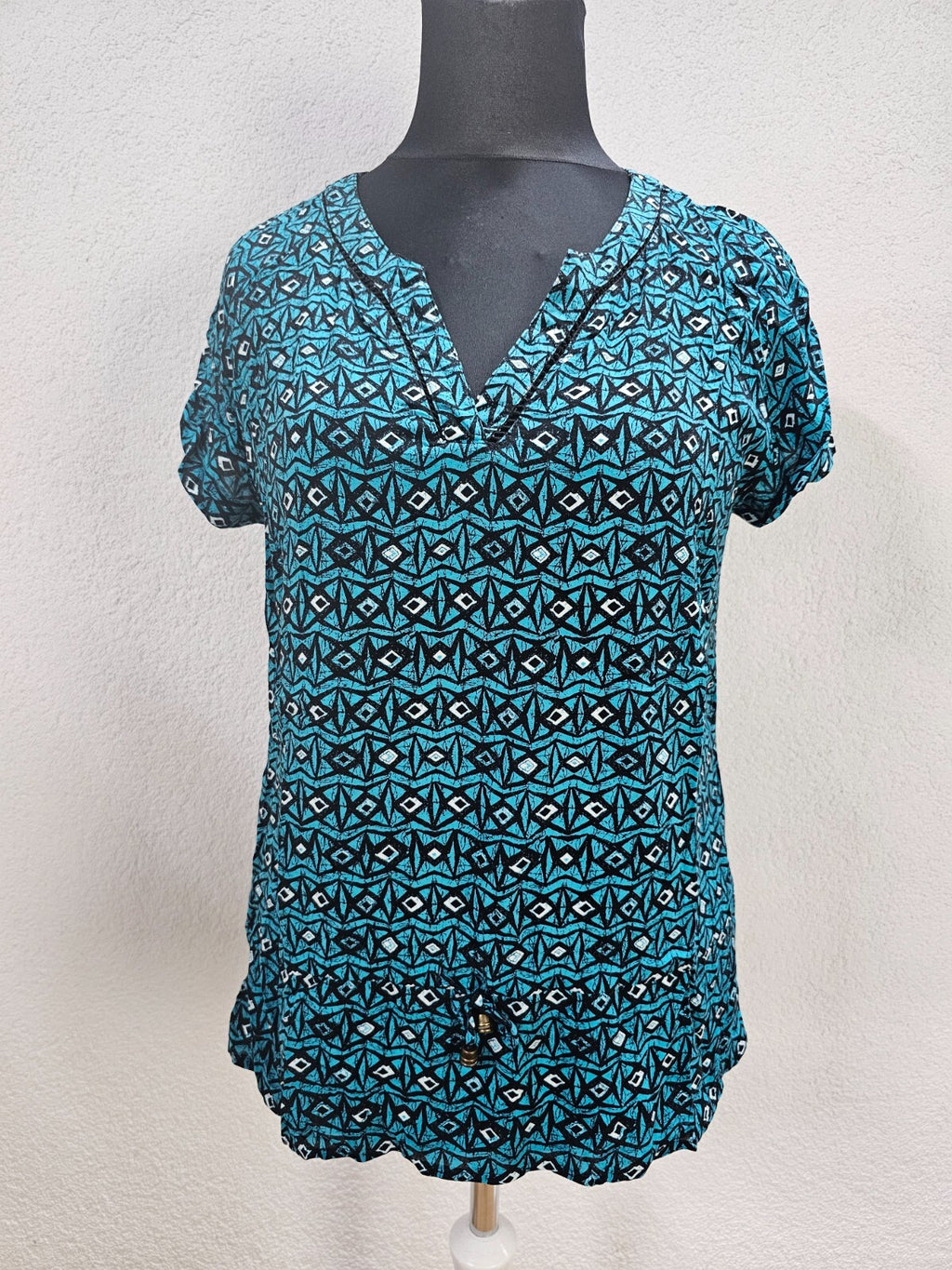 EK5999 Damen Bluse von Yessica, blau/schwarz/weiß, Gr. L0