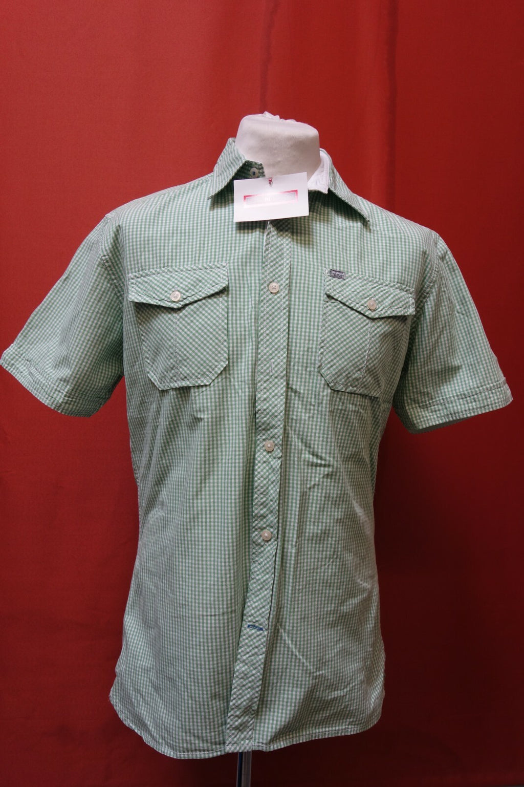 Herren Hemd grün kariert kurz arm GR L Tom Tailor E 03340