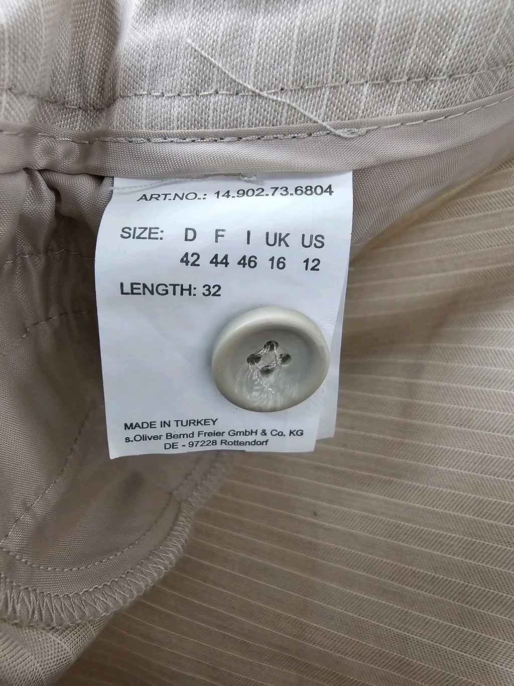 EK8444 Damen Anzugshose von s.Oliver, beige, Gr.425