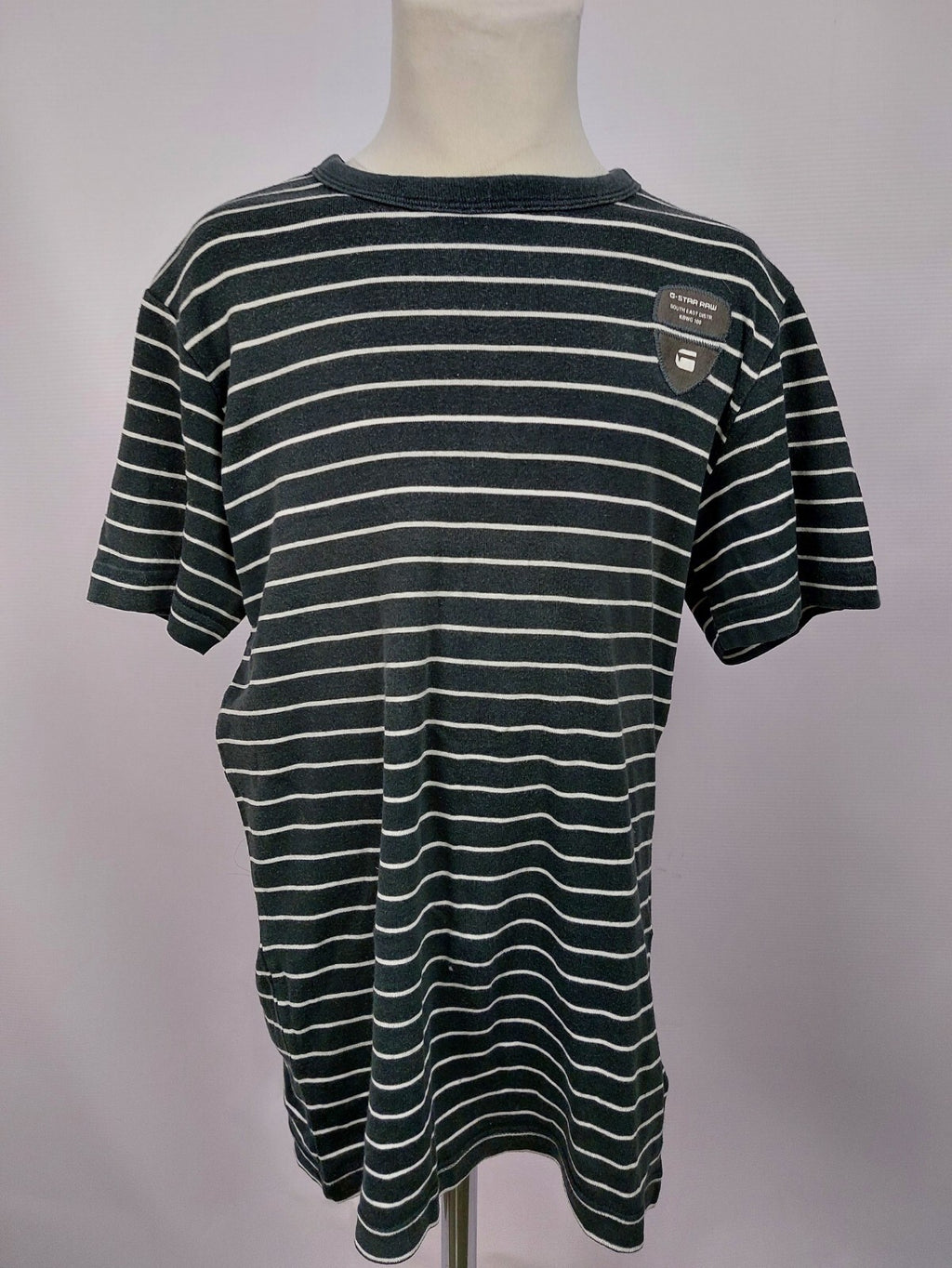 EK4921 Jungen T-Shirt von G-Star, schwarz/weiß gestreift, Gr. S (140/146)0