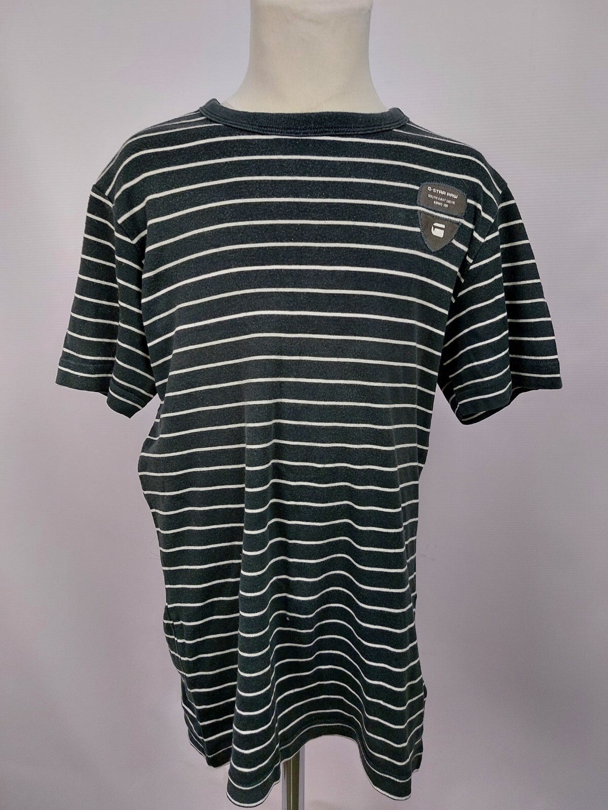 EK4921 Jungen T-Shirt von G-Star, schwarz/weiß gestreift, Gr. S (140/146)0
