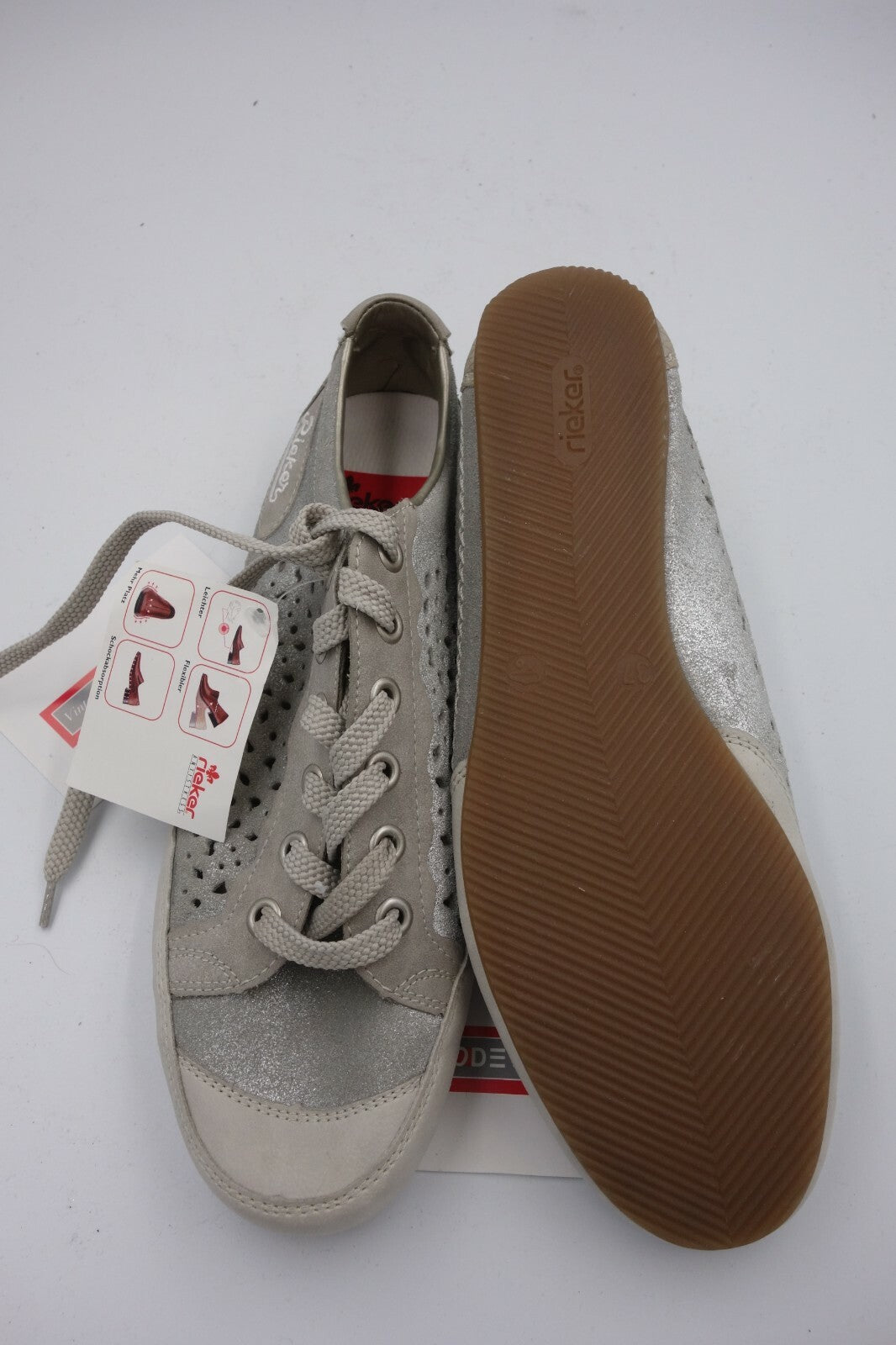 ES0269 Damen Sneaker von Rieker, silbergrau, 376