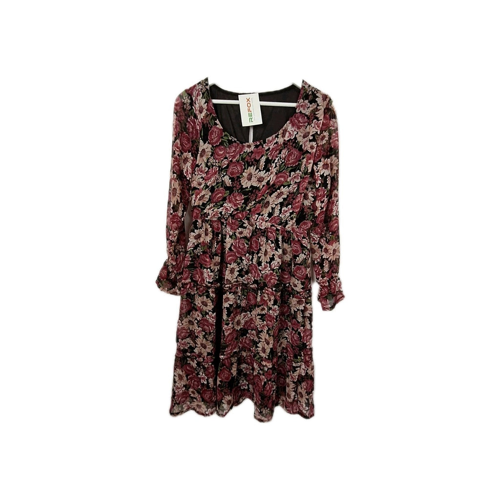 EK8767 Damen Kleid Gr.M rosa mit Blumen muster0