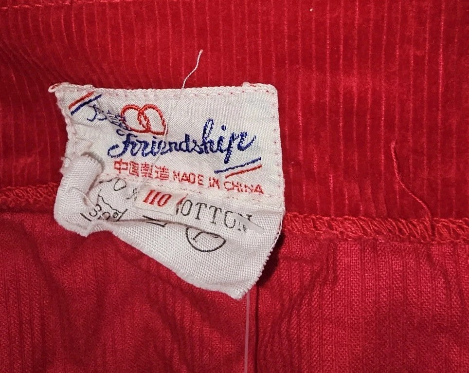 EK11344 Kinder Cord Latzhose von Friendship, Rot, Gr. 1104