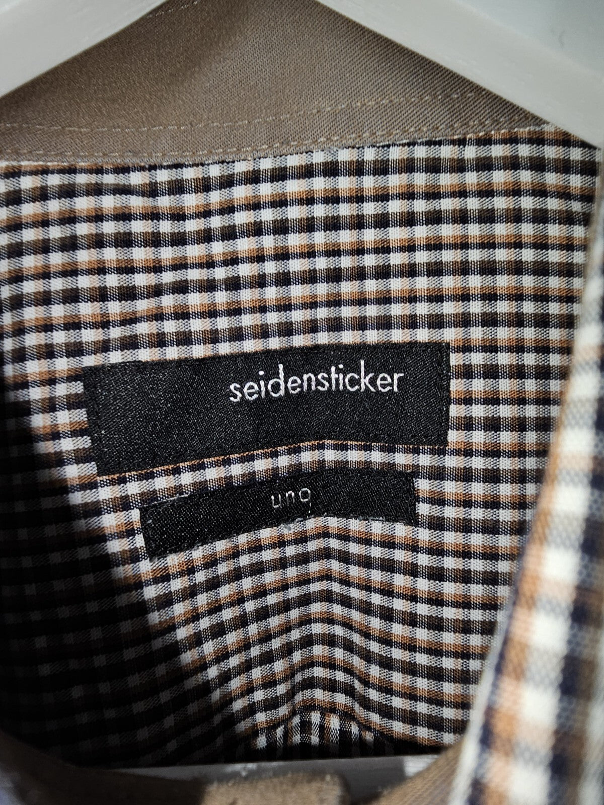 EK0354 Herren Hemd von Seidensticker, braun, Gr.39- 15 1/2 2