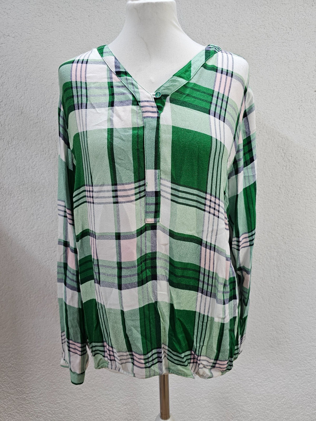 EK5792 Damen Bluse von Cecil, grün/weiß/rosa, kariert, Gr. M0