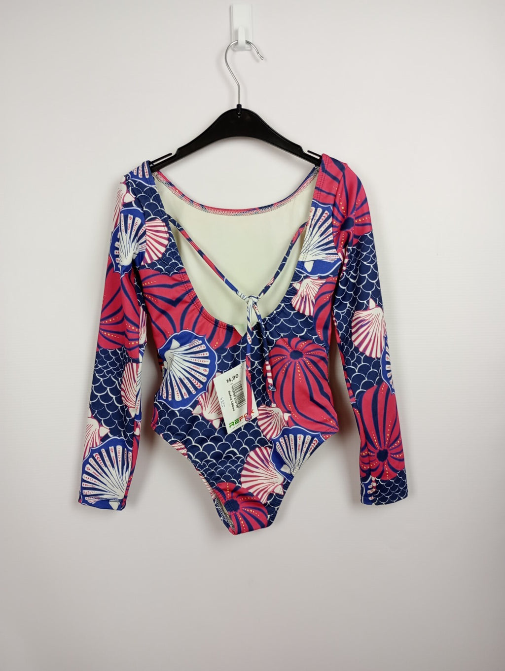 EK5264 Mädchen Badeanzug langarm von PUC, blau/pink/weiß, Gr. 8Y3