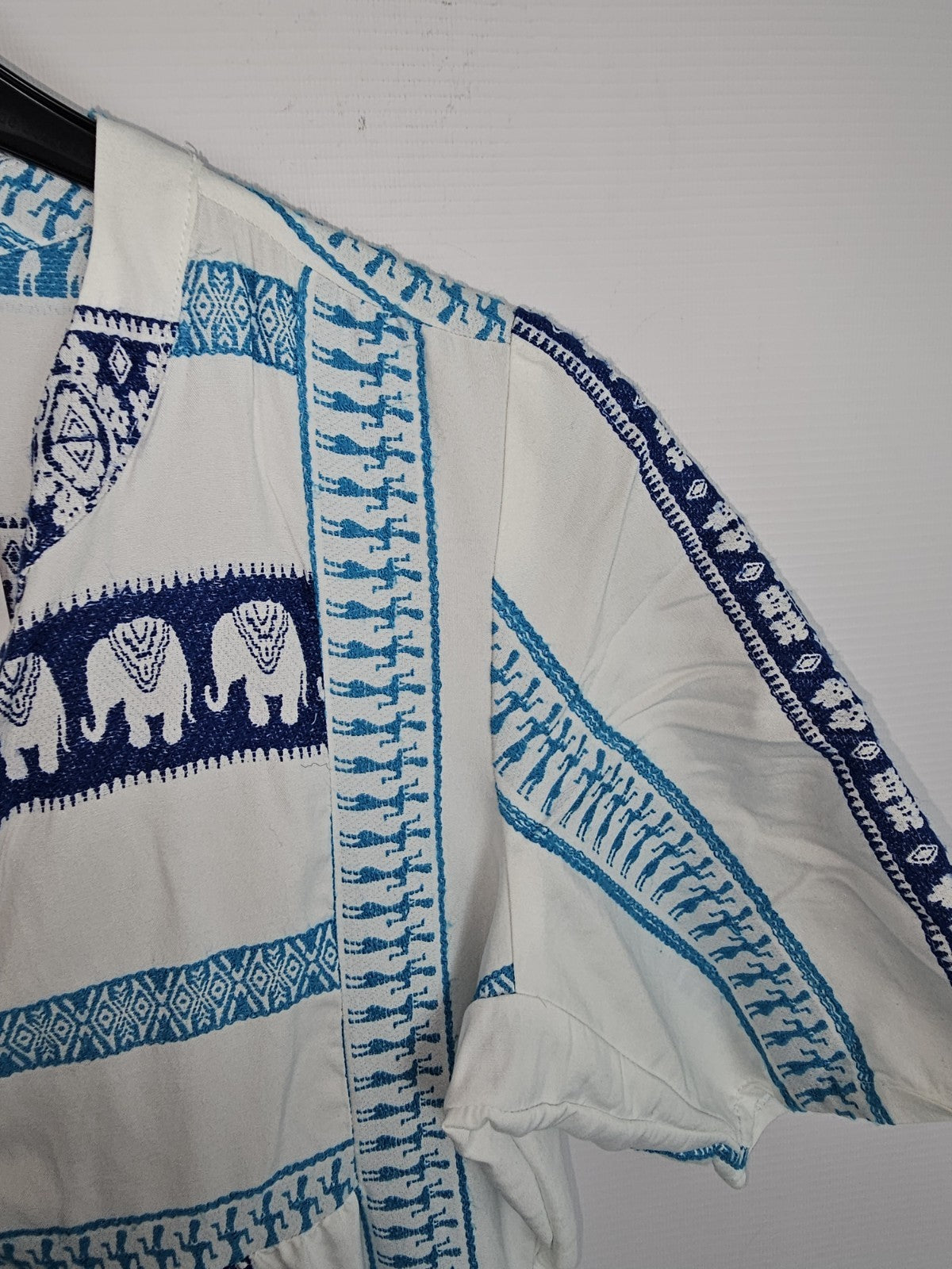 EK8037 Damen Kleid von Valerie Khalfon, Weiß/Blau, Gr.402