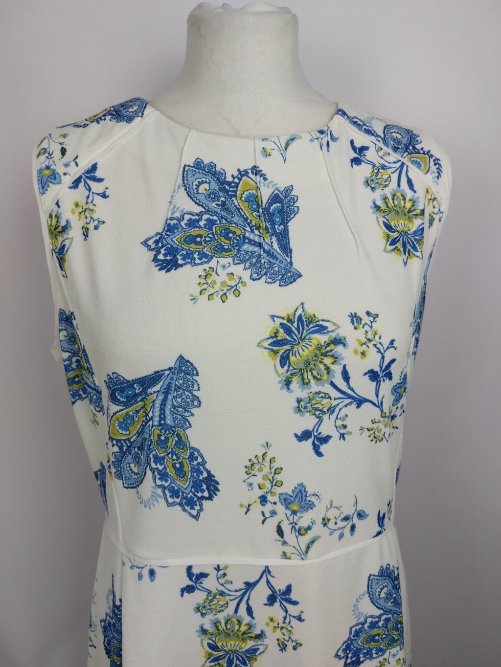 EK3325 Damen Kleid von sfera, weiß/blau, Gr. L1