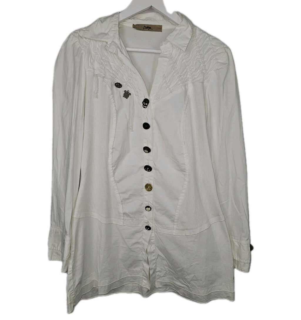 EK9419 Damen Bluse von Bottega, weiß, Gr.L0