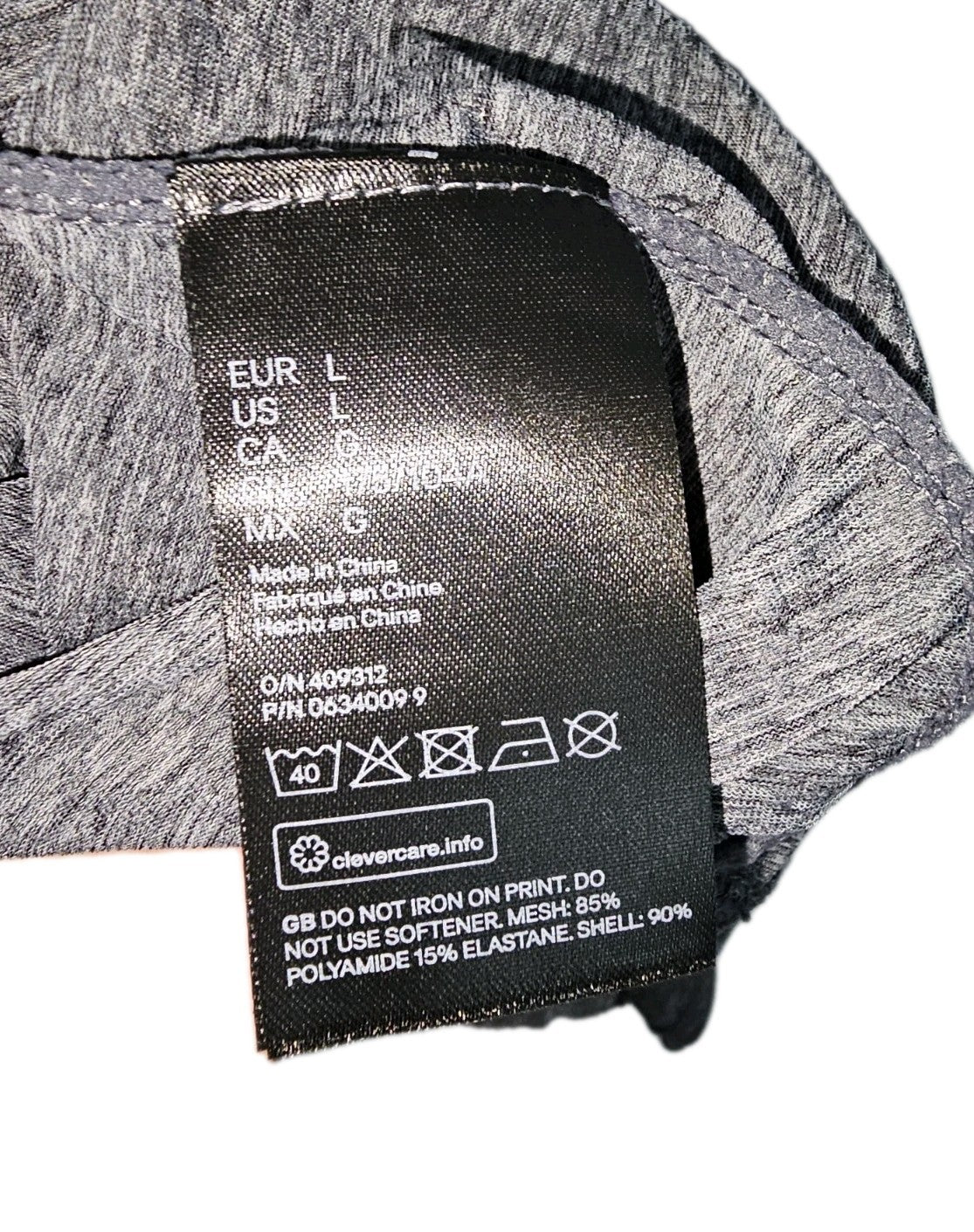 EK11283 Damen Sport Top von H&M, Grau, Gr. L2