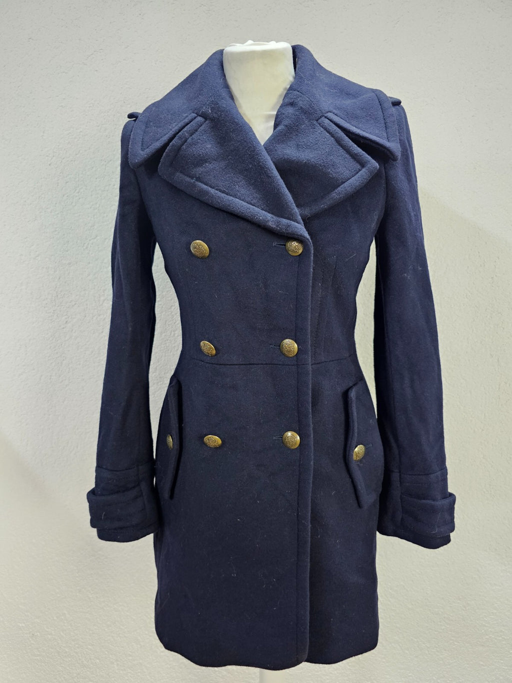 EK4541 Damen Mantel von Zara, dunkelblau, Gr. S0