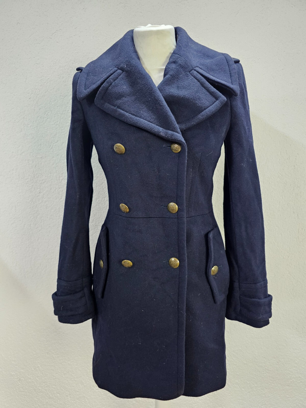 EK4541 Damen Mantel von Zara, dunkelblau, Gr. S0
