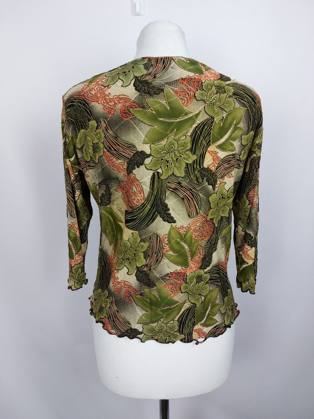 EK4760 Damen Bluse von M.A.D. in Paris, beige/grün, Gr.  L4