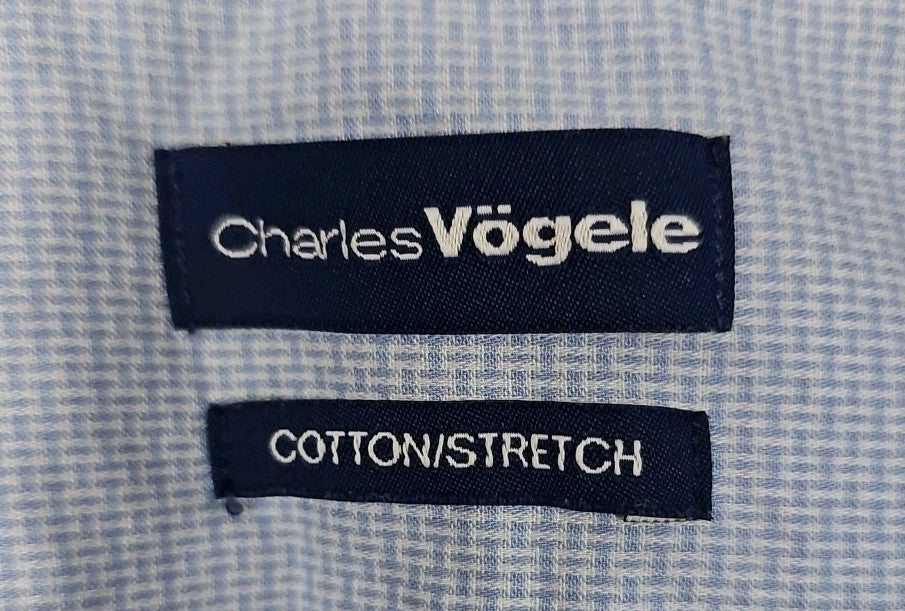 EK7708 Herren Hemd von Charles Vögele, Gr.39/40, Blau1