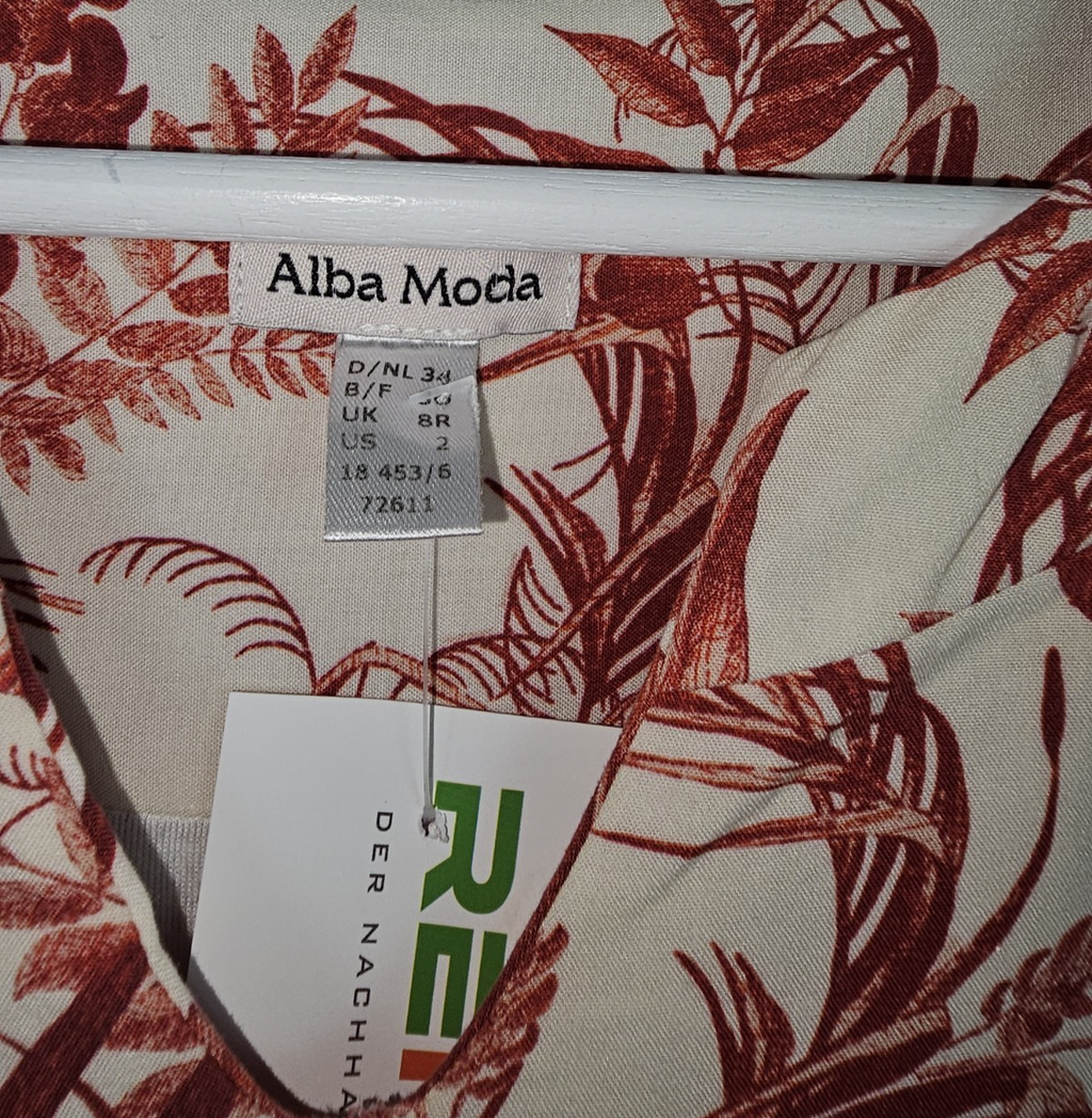 EK7796 Damen Kleid von Alba Moda, rot-weiß, Gr.342