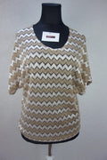 EK1064 Damen T-Shirt von 2Biz, beigebraun Fischgrätenmuster, Gr.L0