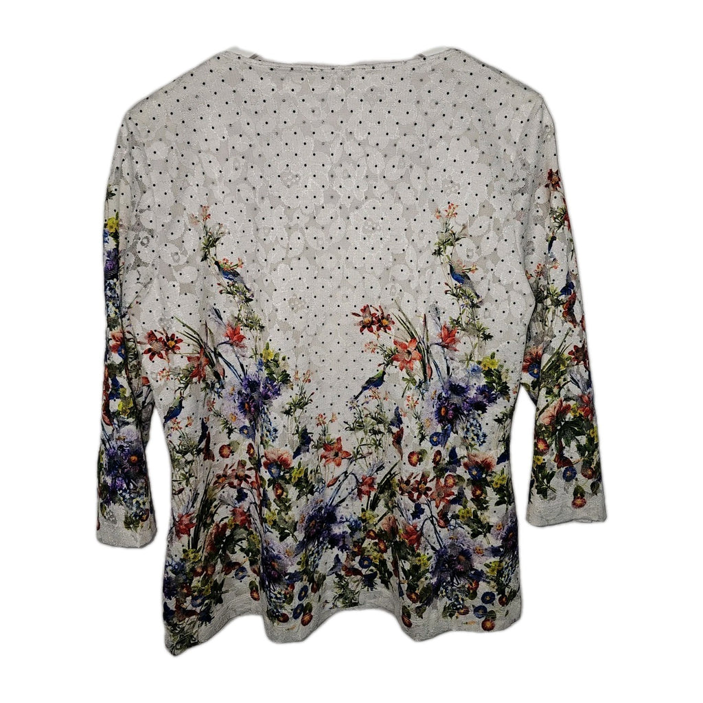 EK10270 Damen Shirt von Lavelle, weiß mit Blumenmuster, Gr.403