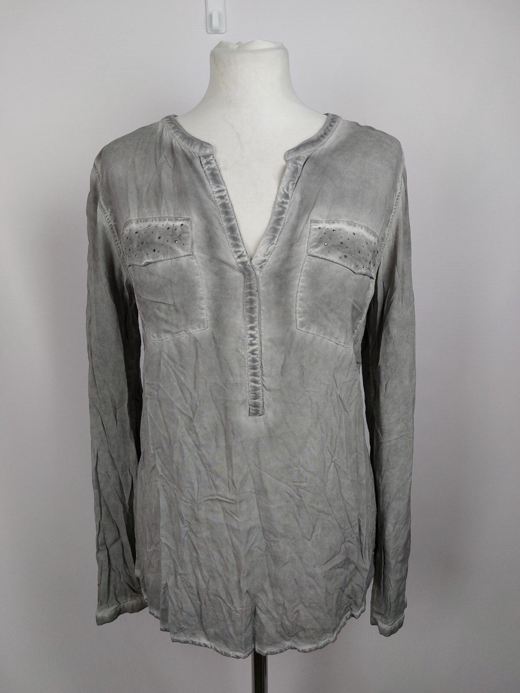 EK0484 Damen Bluse von Tom Tailor, grau, Gr. 360