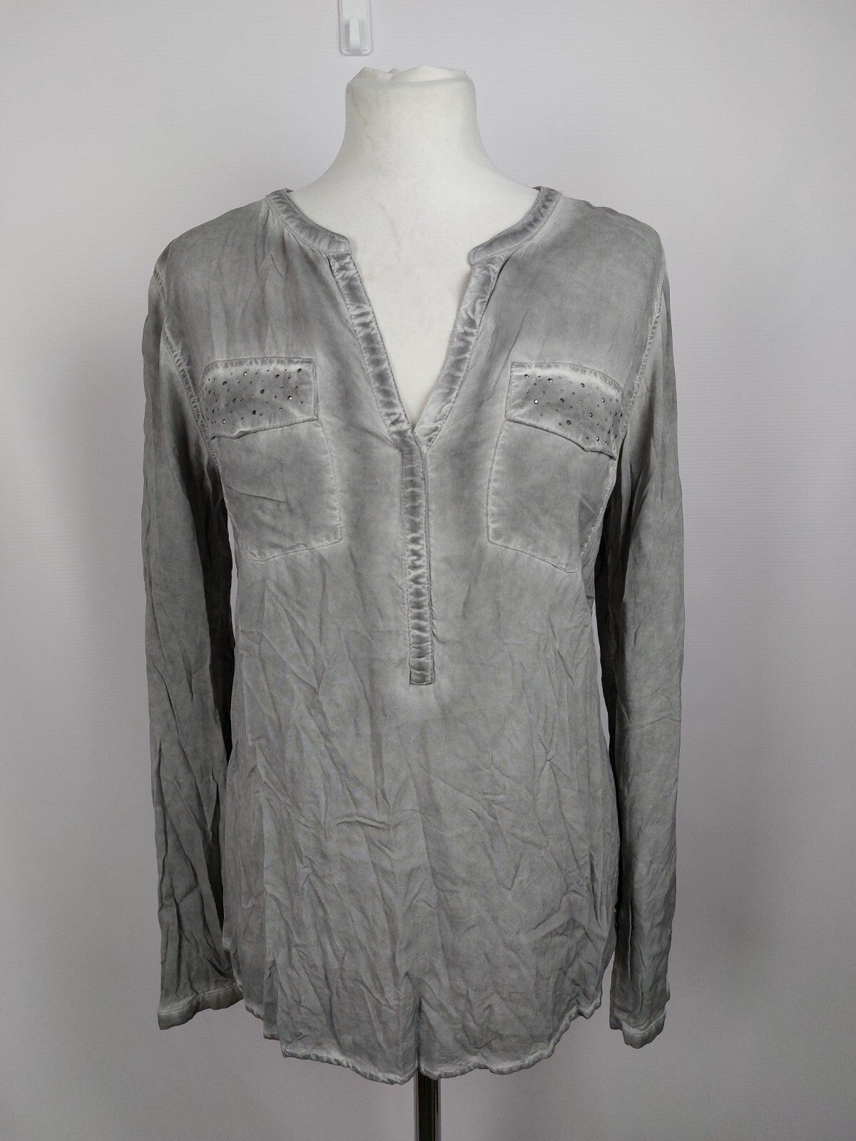EK0484 Damen Bluse von Tom Tailor, grau, Gr. 360