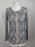 EK0325 Damen Langarmshirt von just white, grau, Gr. 340