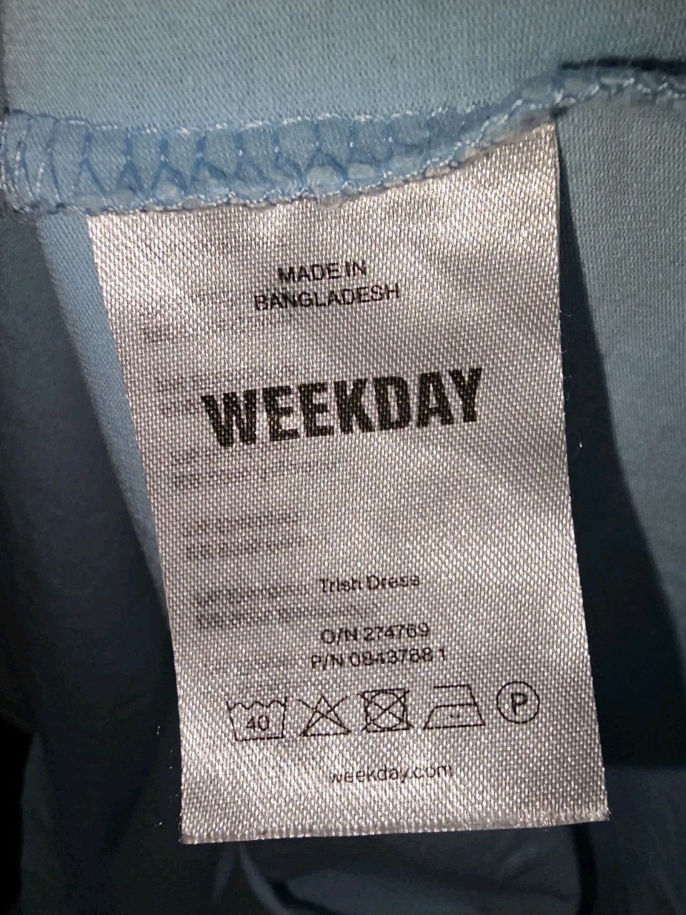 EK8752 Damen Kleid von Weekday, blau, Gr.S3