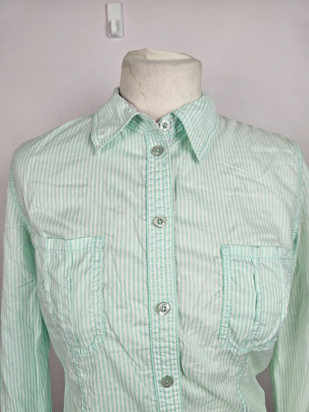 EK3921 Damen Bluse von EDC, grün/weiß gestreift, Gr. M1