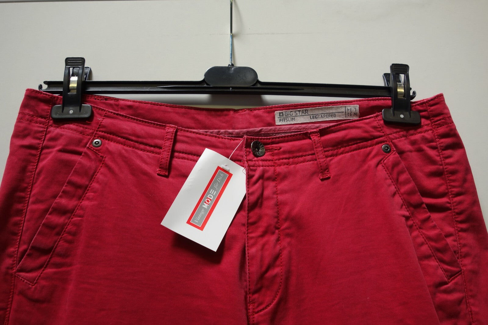 EK1178 Herren Hose von Big Star, rot, W31 L341