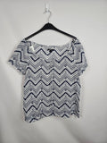 EK5738 Damen Bluse von Esmara, Blau/ Weiß, Gr.:L0
