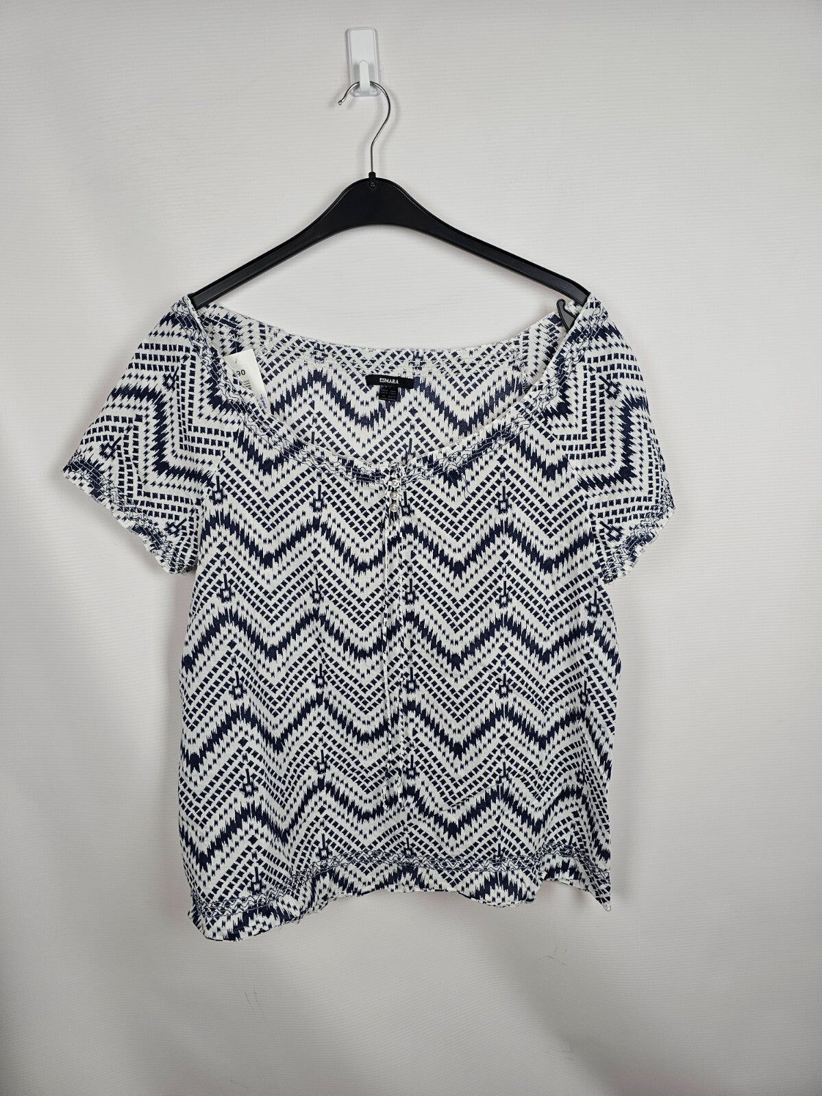 EK5738 Damen Bluse von Esmara, Blau/ Weiß, Gr.:L0