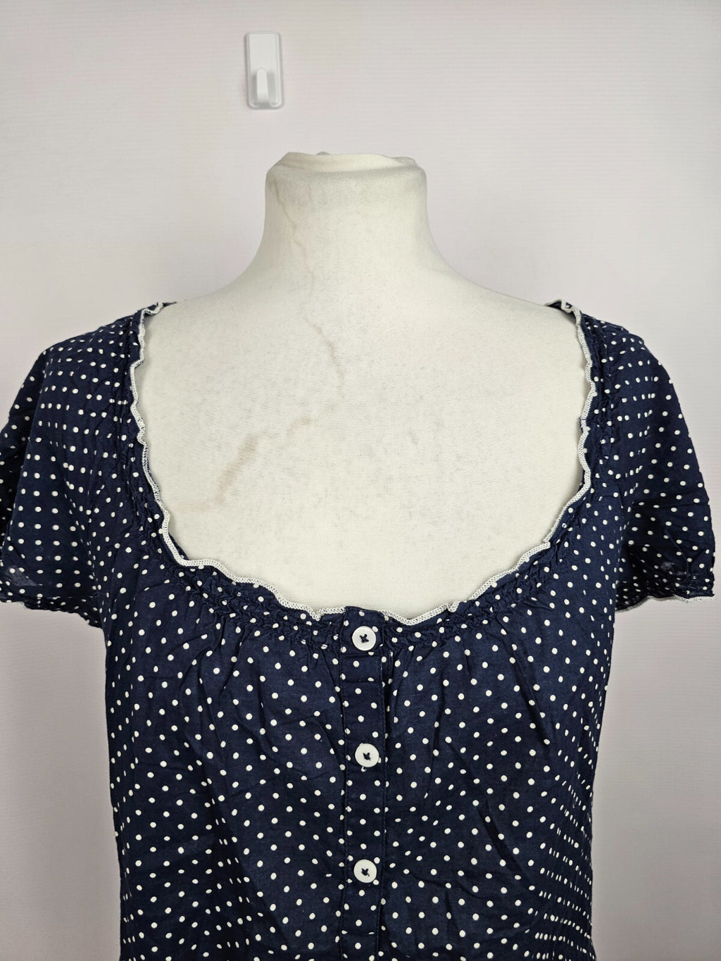 EK5481 Damen Bluse von Esprit, blau, weiß gepunktet, Gr. 361