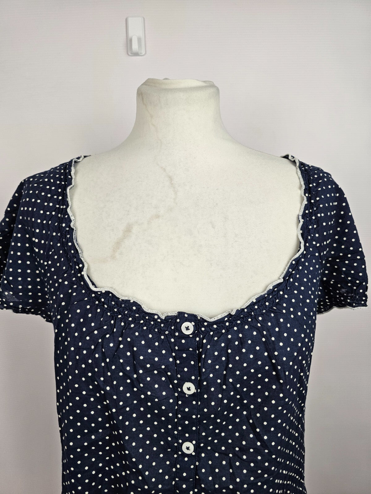 EK5481 Damen Bluse von Esprit, blau, weiß gepunktet, Gr. 361