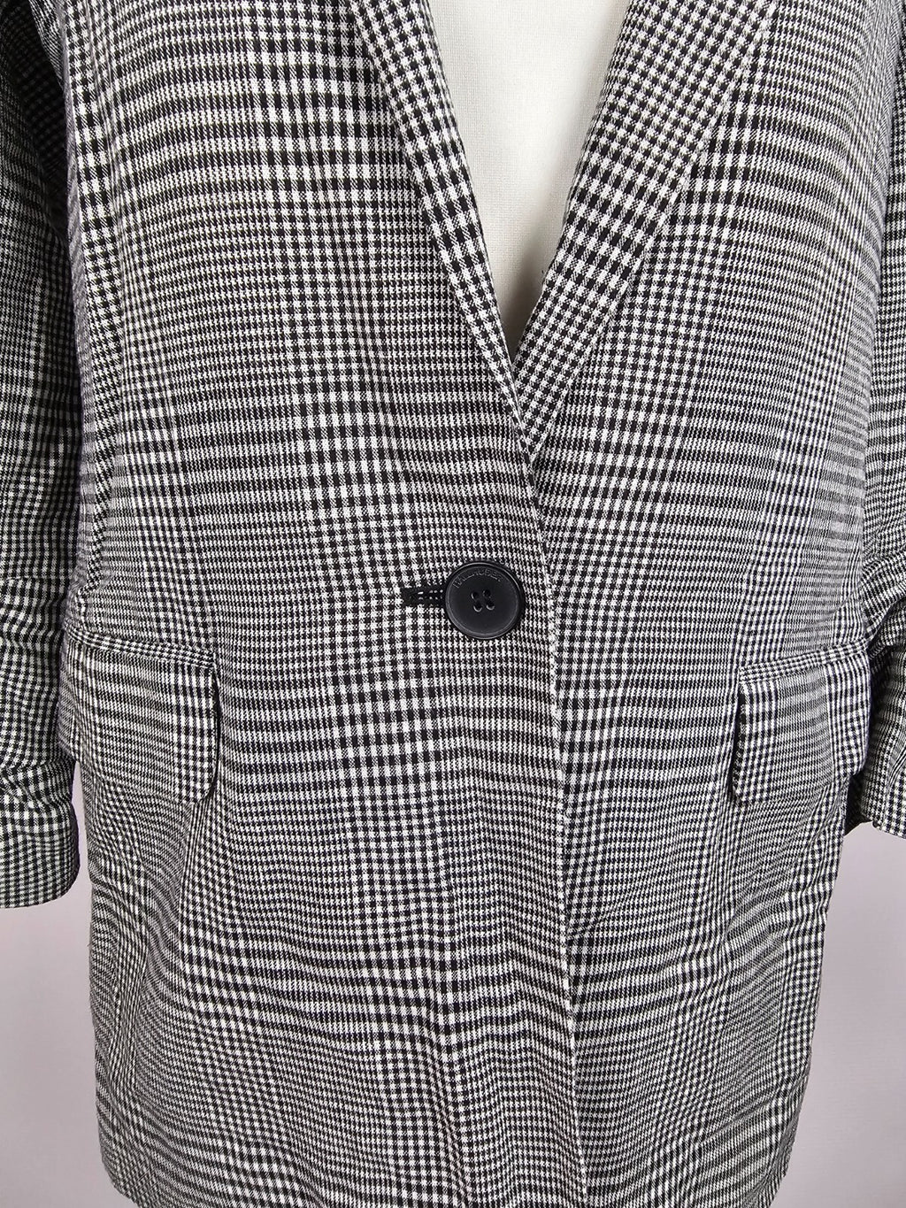EK0752 Damen Blazer von Hallhuber, schwarz/weiß kariert, Gr. 381