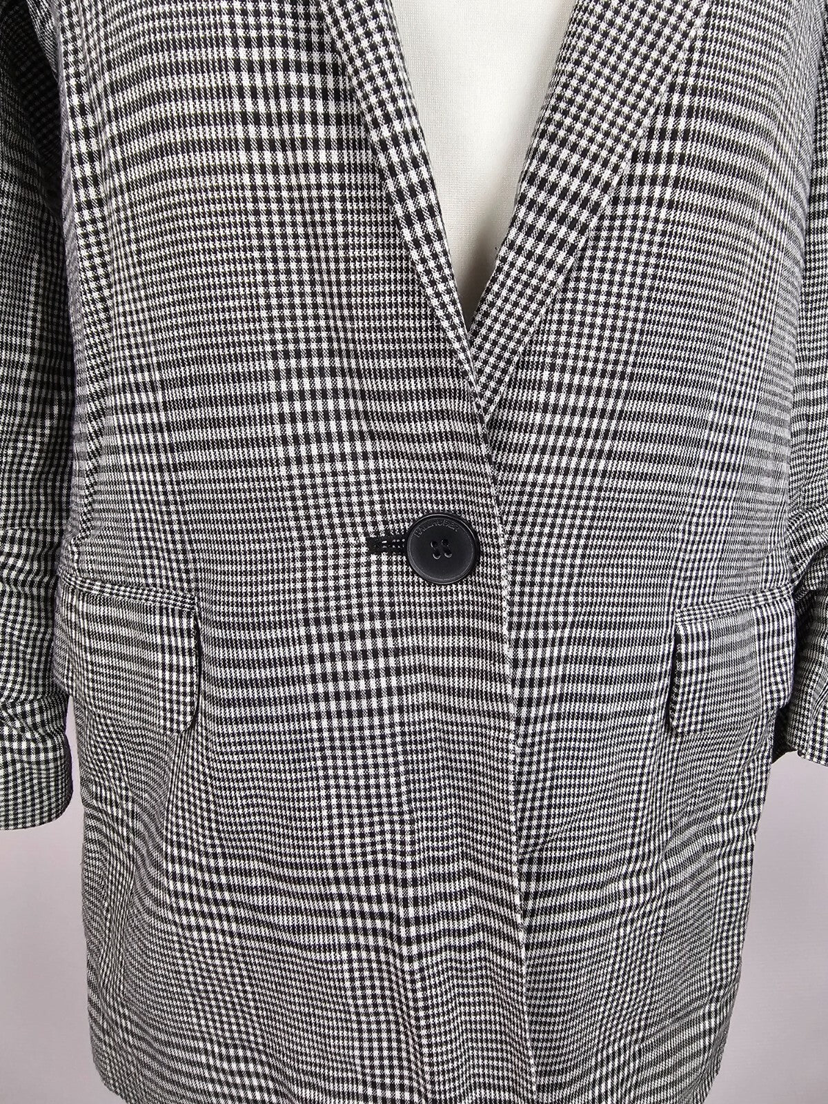 EK0752 Damen Blazer von Hallhuber, schwarz/weiß kariert, Gr. 381