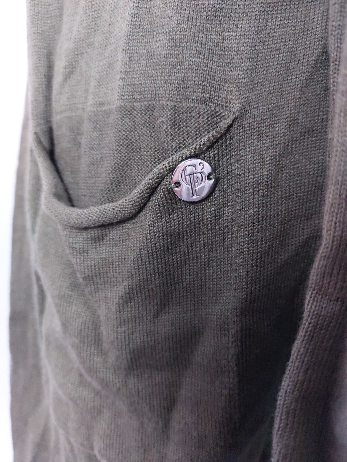 EK4817 Damen Strickjacke von cést Paris, olivgrün, Gr. 345