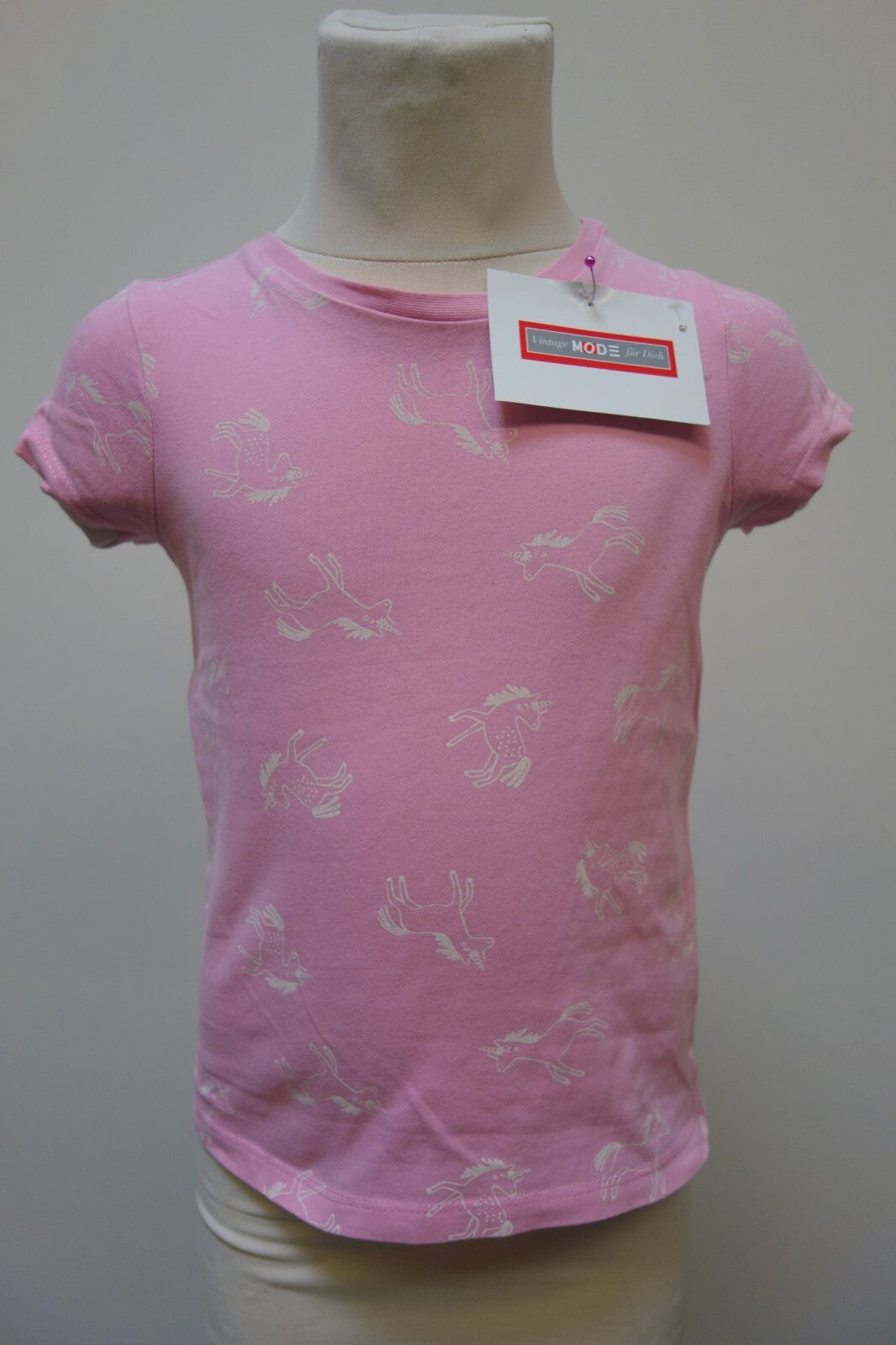 EK3633 Mädchen T-Shirt von George, rosa mit Einhörnern, Gr. 104/1100