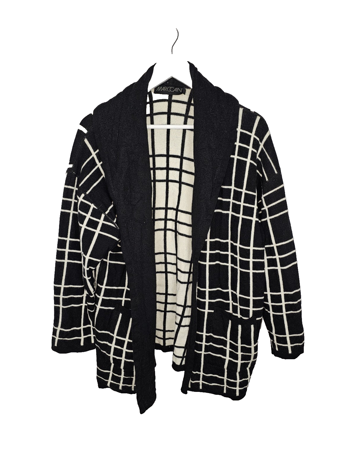 EK7183 Damen Strickjacke von Marccain, Schwarz/Weiß, Gr.520