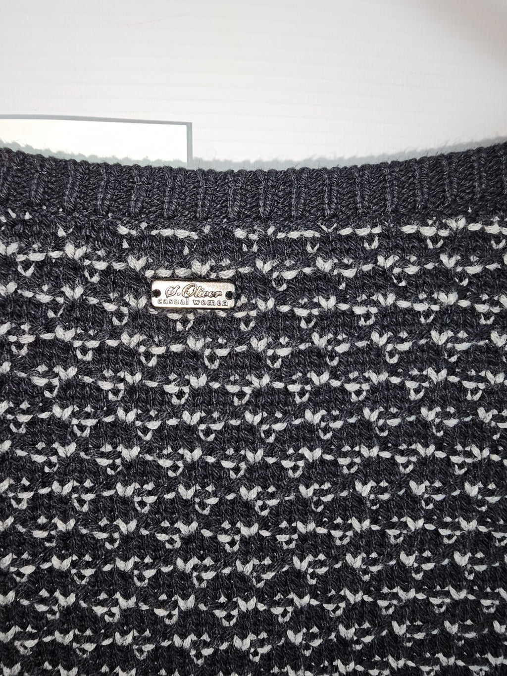 EK7680 Damen Strickjacke von S.Oliver, Schwarz/Weiß, Gr.364