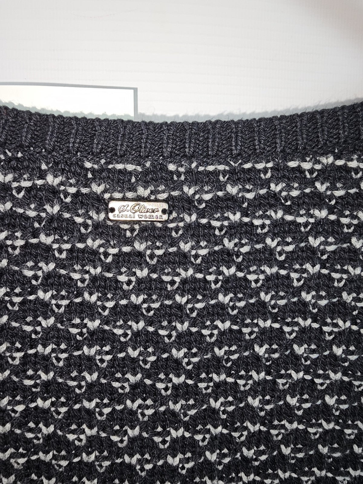 EK7680 Damen Strickjacke von S.Oliver, Schwarz/Weiß, Gr.364