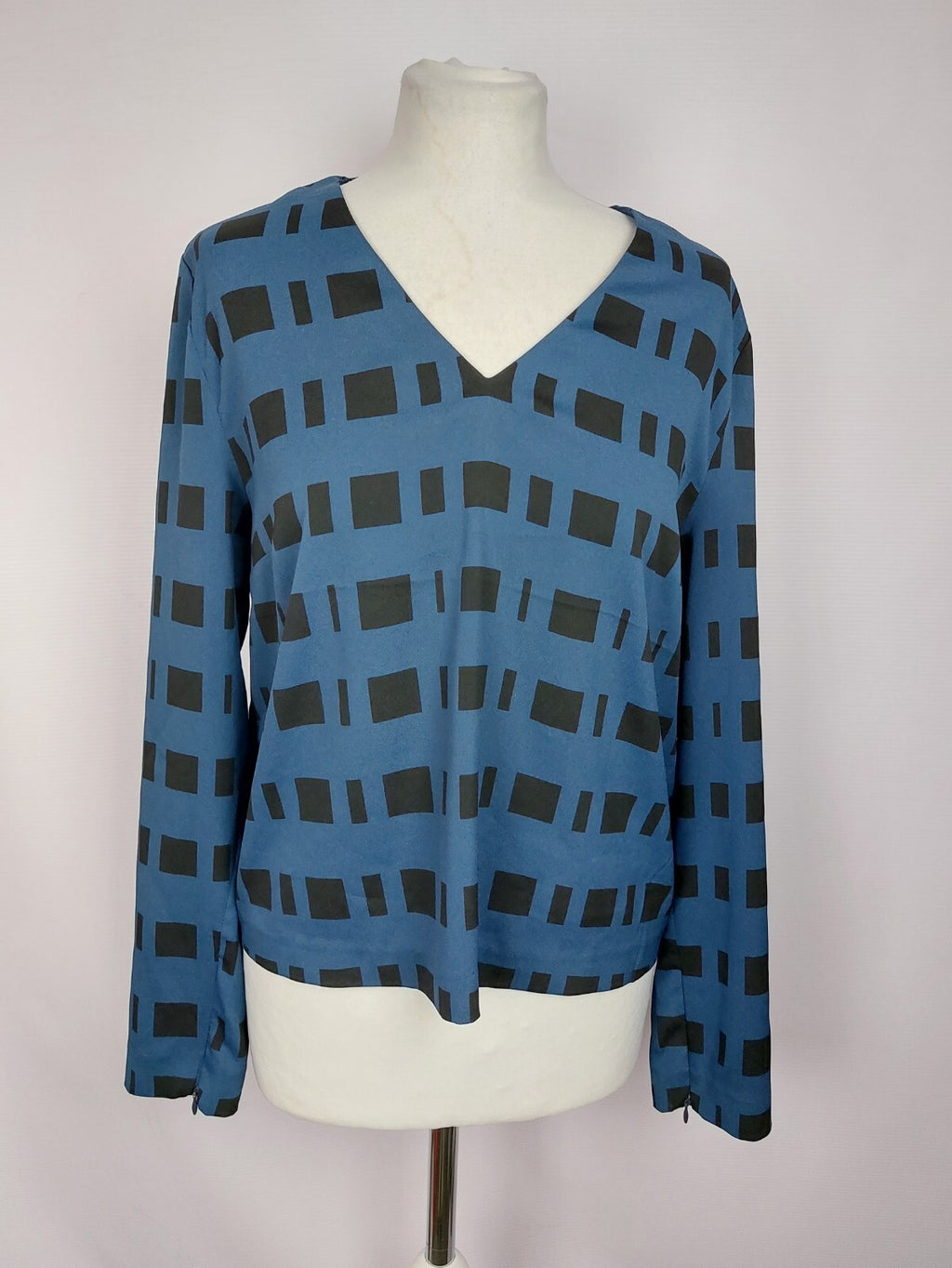 EK2894 Damen Bluse von DKNY, blau/schwarz, Gr. M0