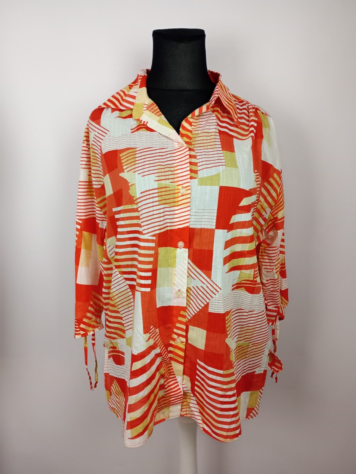 EK5117 Damen Bluse von Finnkarelia, rot/beige/weiß, Gr. 460