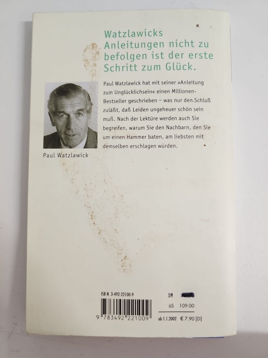 EB9 Anleitung zum Unglücklichsein von Watzlawick, Paul | Buch | 1
