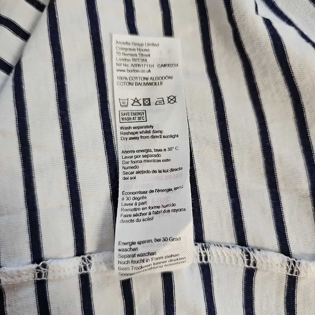 EK8050 Herren Langarmshirt von Burton Menswear, weiß-blau, Gr.M4