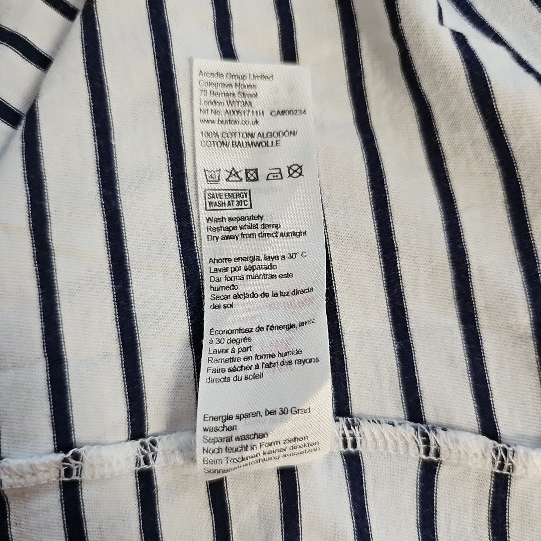 EK8050 Herren Langarmshirt von Burton Menswear, weiß-blau, Gr.M4